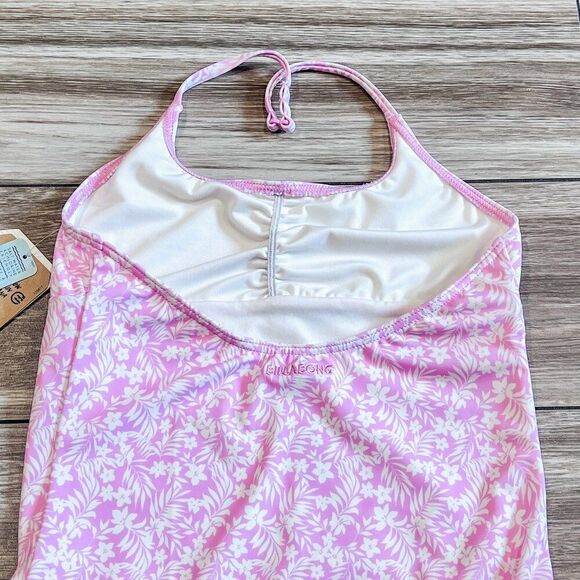 NWT! Billabong Girls Sweet Waves Pink Dream Halter One Piece Swimsuit Size 10 - Picture 3 of 6